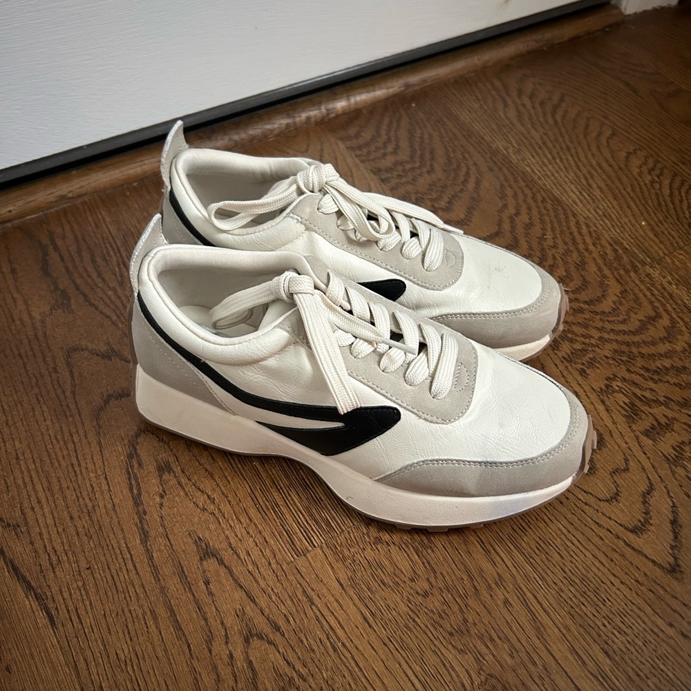 Dolce vita DV White and Black Braiden Sneakers